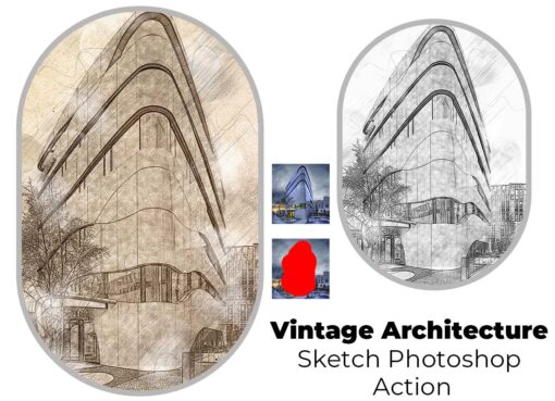 Vintage Architecture Sketch Photoshop Action
