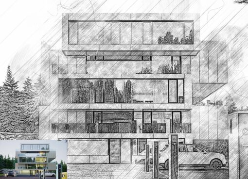 Vintage Architecture Sketch Photoshop Action - Image 2