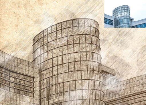 Vintage Architecture Sketch Photoshop Action - Image 3