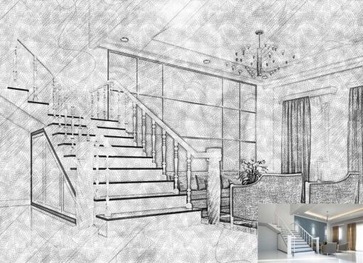 Vintage Architecture Sketch Photoshop Action - Image 8
