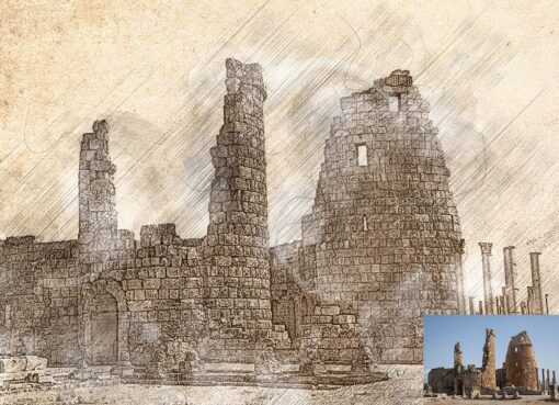 Vintage Architecture Sketch Photoshop Action - Image 12
