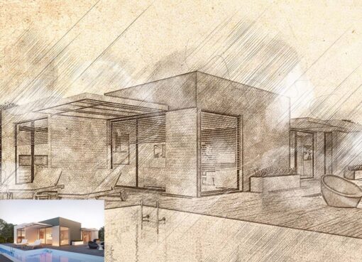 Vintage Architecture Sketch Photoshop Action - Image 13