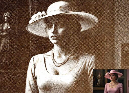 Vintage Print Machine Photoshop Action - Image 8