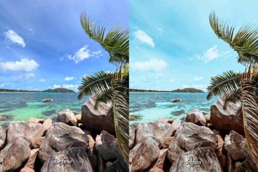 Stunning tropical sunset video frame with the signature teal and orange color effect of Teal Time LUTs.