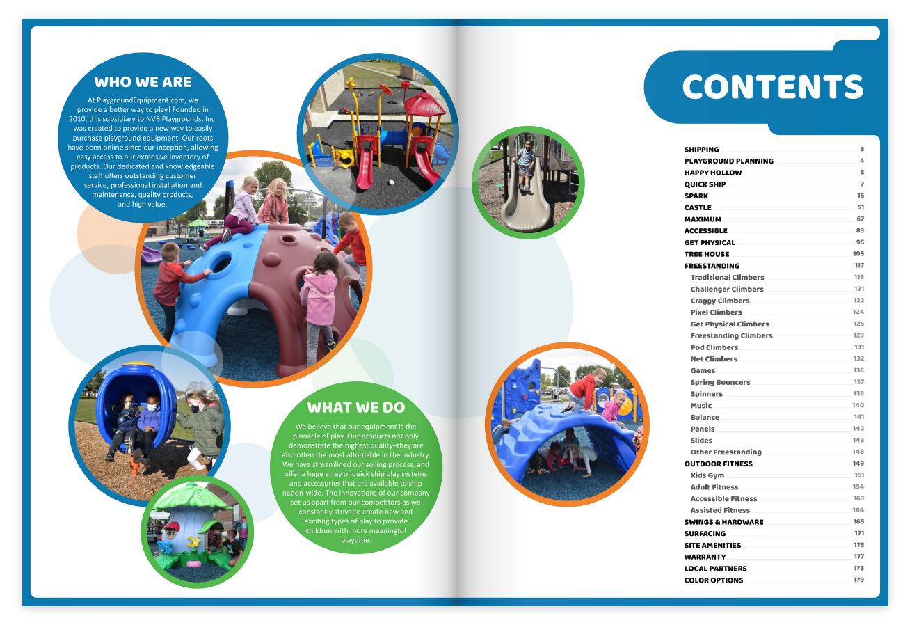 playground equipment digital catalog for marketing purposes