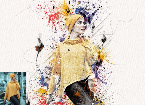 Sketch Paint Splash Photoshop Action - Image 5
