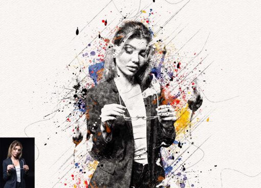 Sketch Paint Splash Photoshop Action - Image 7