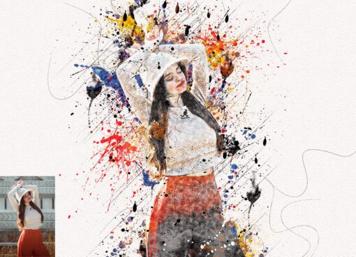 Sketch Paint Splash Photoshop Action - Image 9
