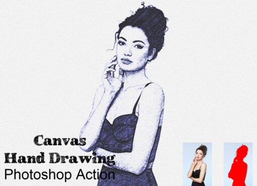 Canvas Hand Drawing Photoshop Action