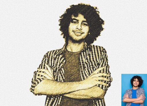 Canvas Hand Drawing Photoshop Action - Image 7