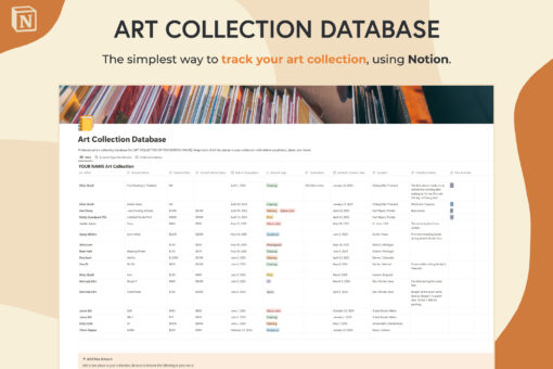 The Professional Art Collection Database Notion Template from NotionBase