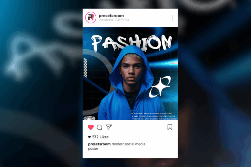 Ai Blue Fashion Social Media Poster - Image 3