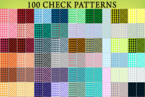 100 Colorful Check Patterns in Various Designs