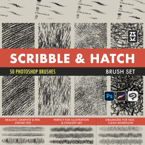 Scribble and Hatch Brush Set