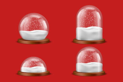 Dome, Glass transparent, Snow Globes, Winter Scenes, EPS File