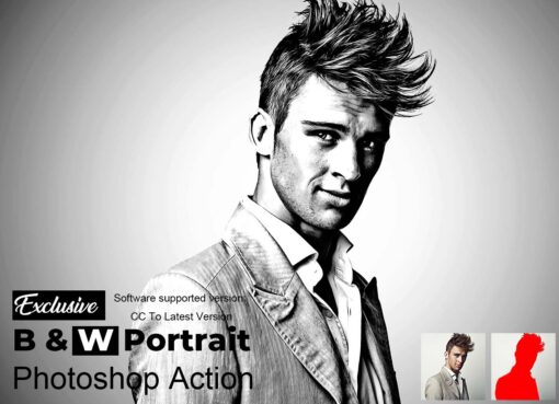 Exclusive B & W Portrait Photoshop Action