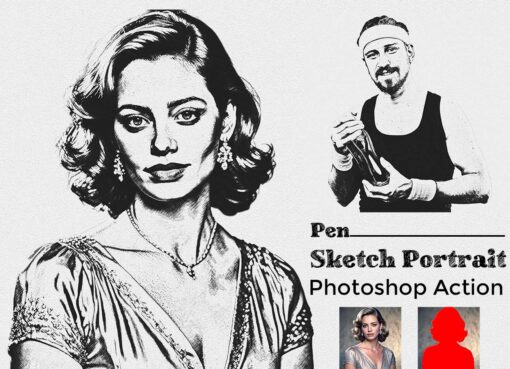 Pen Sketch Portrait Photoshop Action