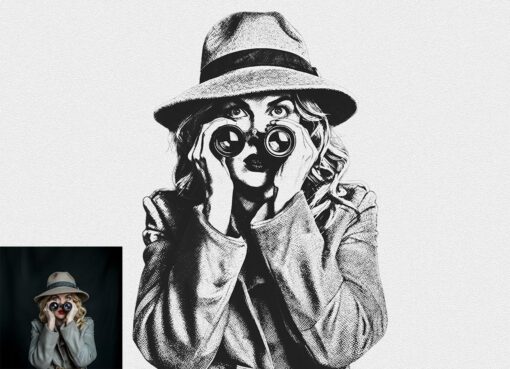 Pen Sketch Portrait Photoshop Action - Image 4
