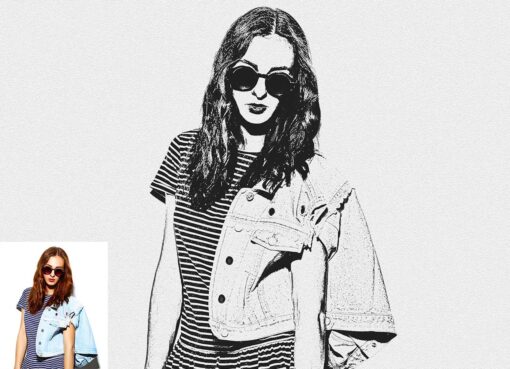 Pen Sketch Portrait Photoshop Action - Image 8