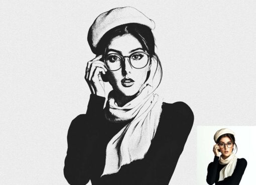 Pen Sketch Portrait Photoshop Action - Image 10