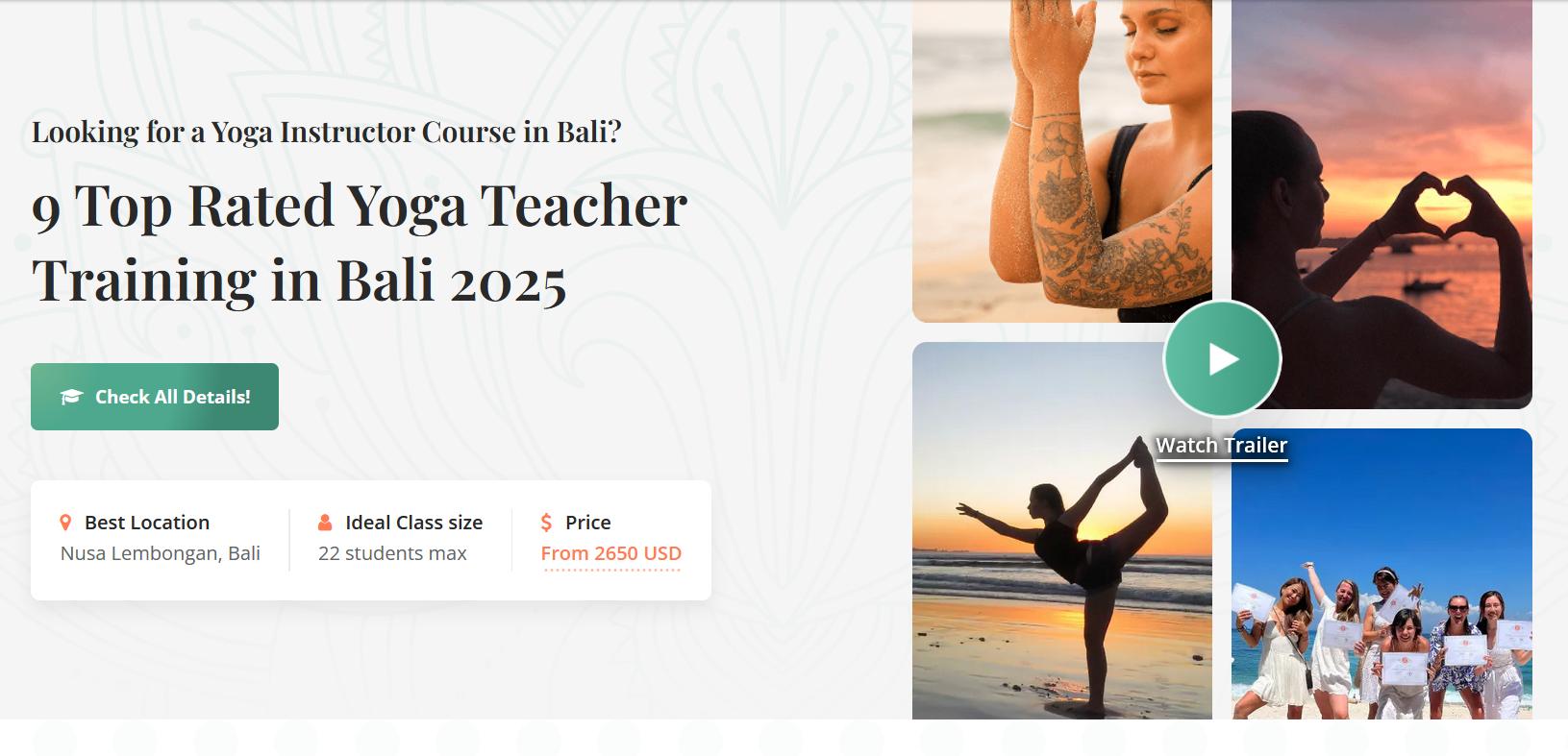 Take a glimpse of this blog post with a brief video trailer (1.36 seconds) about yoga teacher training in Bali.