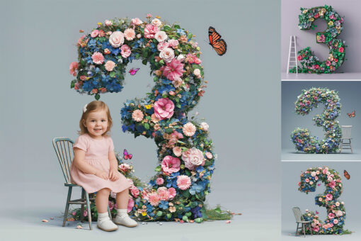 Three 3 Birthday Backdrop