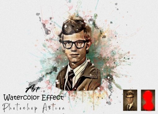 Mega Watercolor Photoshop Action Bundle - Image 5