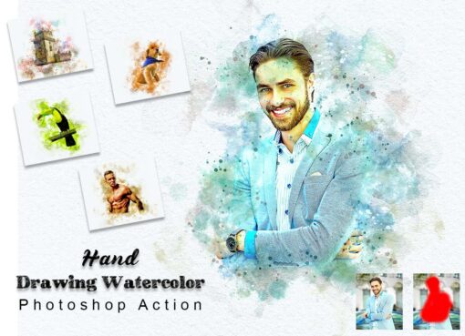 Mega Watercolor Photoshop Action Bundle - Image 20