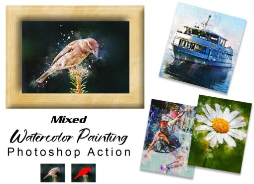 Mega Watercolor Photoshop Action Bundle - Image 23