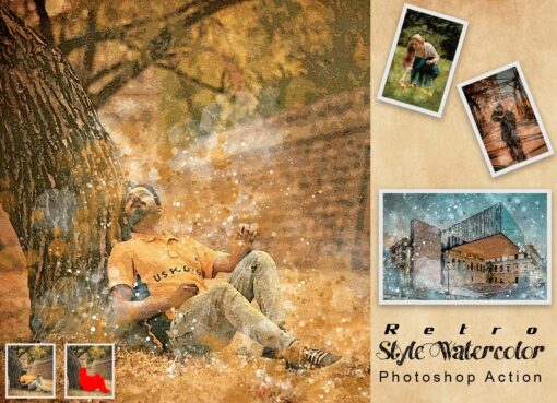 Mega Watercolor Photoshop Action Bundle - Image 41