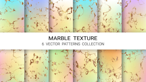 6 Gradient Marble Textures, Elegant Pastel Marble, EPS