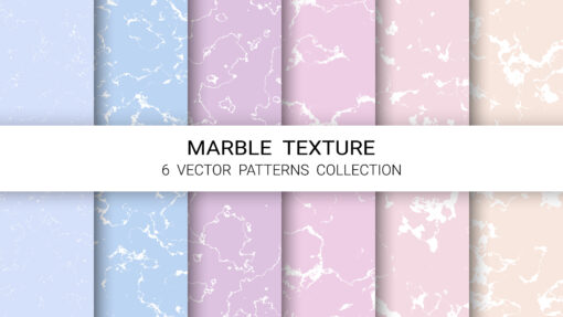 6 Soft Pastel Marble Texture Patterns, Light Tones, EPS File