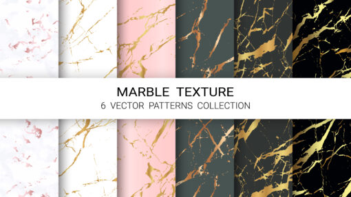 6 Elegant Marble Texture, Modern Patterns, Luxury Gold Pink Tones