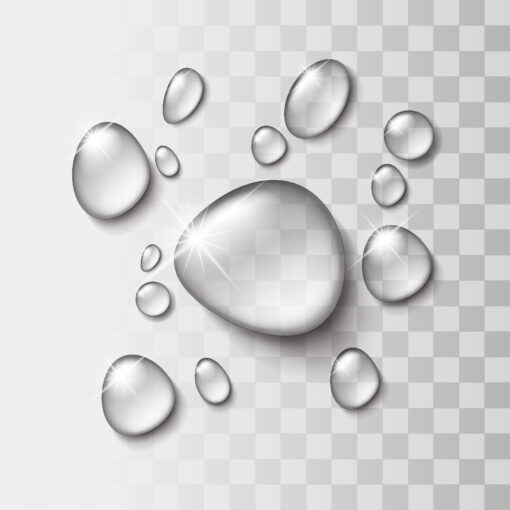 Realistic Shiny Water Drops, Glossy Liquid, Natural Bubble, EPS