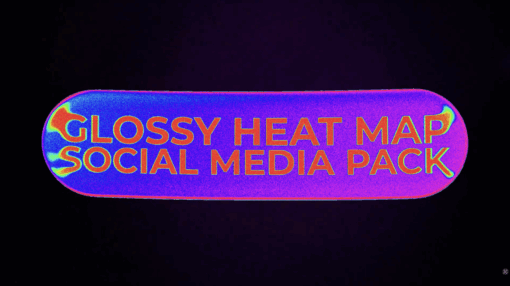 Pack Of 6 Glossy Heat Map Social Media Titles On Alpha