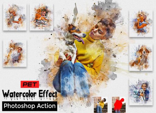Pet Watercolor Effect Photoshop Action