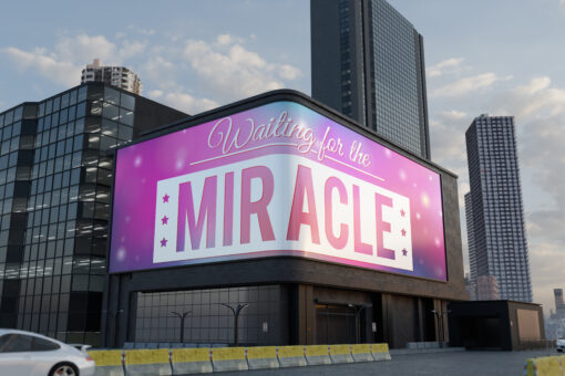 Realistic Urban Corner Billboard Mockup, Modern Cityscape, PSD
