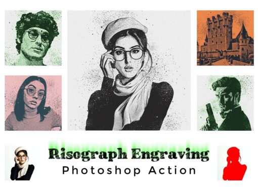 Risograph Engraving Photoshop Action