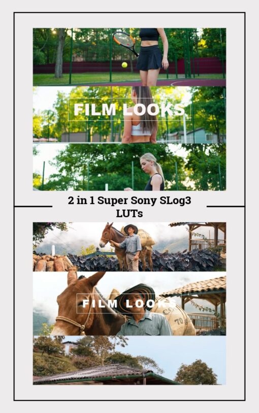 2-in-1 Sony SLog3 LUTs Super Pack Video Editing, Color Grading