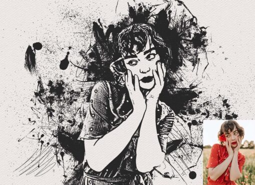 Ink Hand Drawing Photoshop Action - Image 2