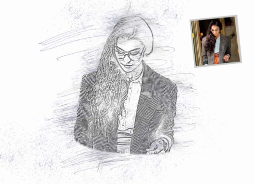 Pencil Sketch Portrait Photoshop Action - Image 2