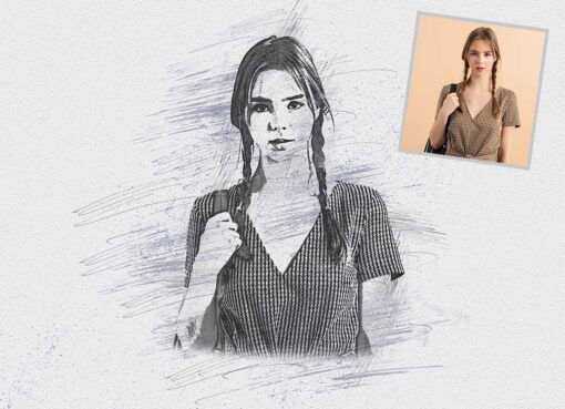 Pencil Sketch Portrait Photoshop Action - Image 4