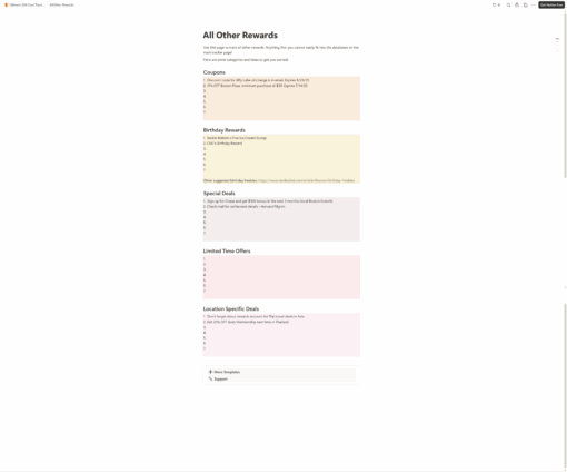 track coupons and other types of limited time rewards with this notion template