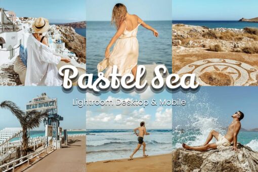 Pastel Sea Lightroom Presets for desktop and mobile, perfect for tropical beach photos and summer travel photography.
