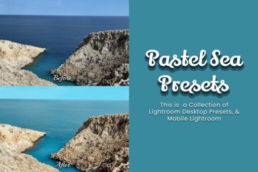 Summer beach Lightroom filters delivering soft pastel tones and golden warmth for travel photography.