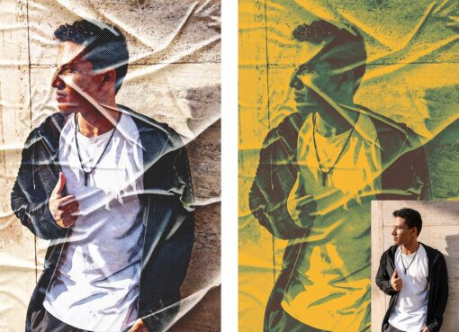 Glued Paper Poster Effect Photoshop Action - Image 7