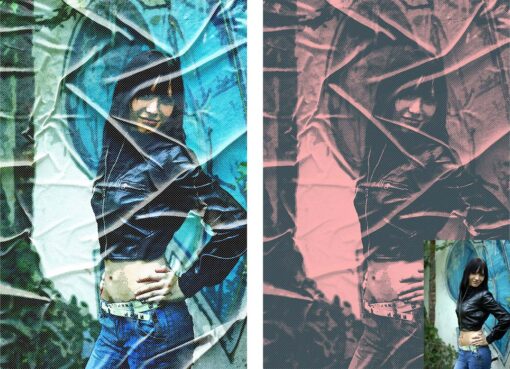 Glued Paper Poster Effect Photoshop Action - Image 8