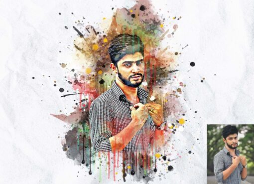 Watercolor Splatter Art Photoshop Action - Image 3