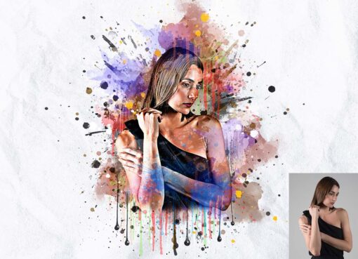 Watercolor Splatter Art Photoshop Action - Image 5
