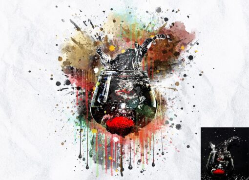 Watercolor Splatter Art Photoshop Action - Image 9